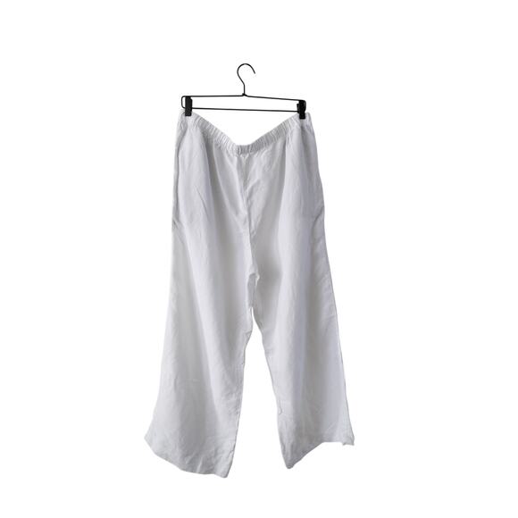 Aritzia Wilfred The Lodge High-Rise Relaxed Wide-Leg White Linen Pants Size XL - Picture 6 of 8